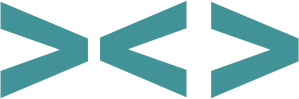 Grafisches Element: Fischsymbol, das durch eckige, typografische Klammern erzeugt wird.